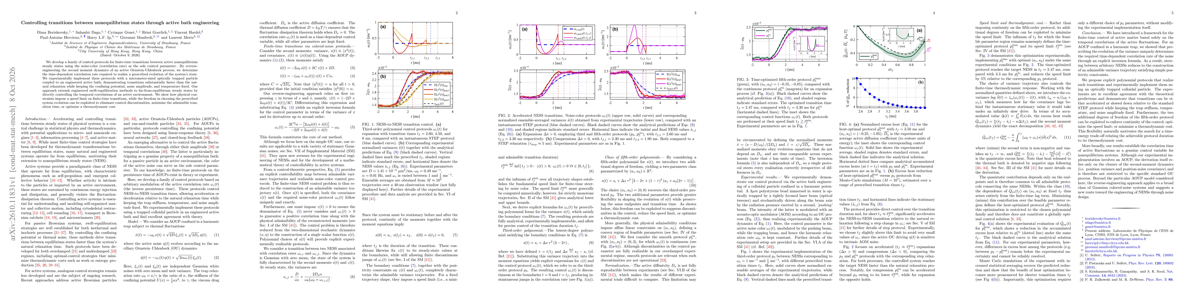 Thumbnail for Controlling transitions between nonequilibrium states through active bath engineering