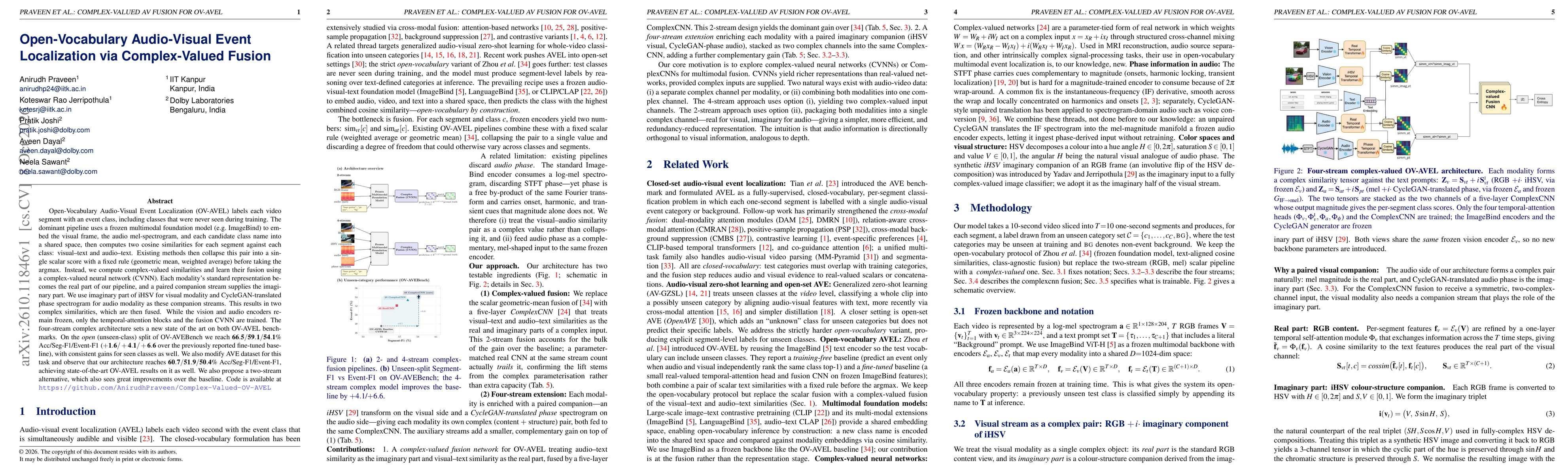 Thumbnail for Open-Vocabulary Audio-Visual Event Localization via Complex-Valued Fusion