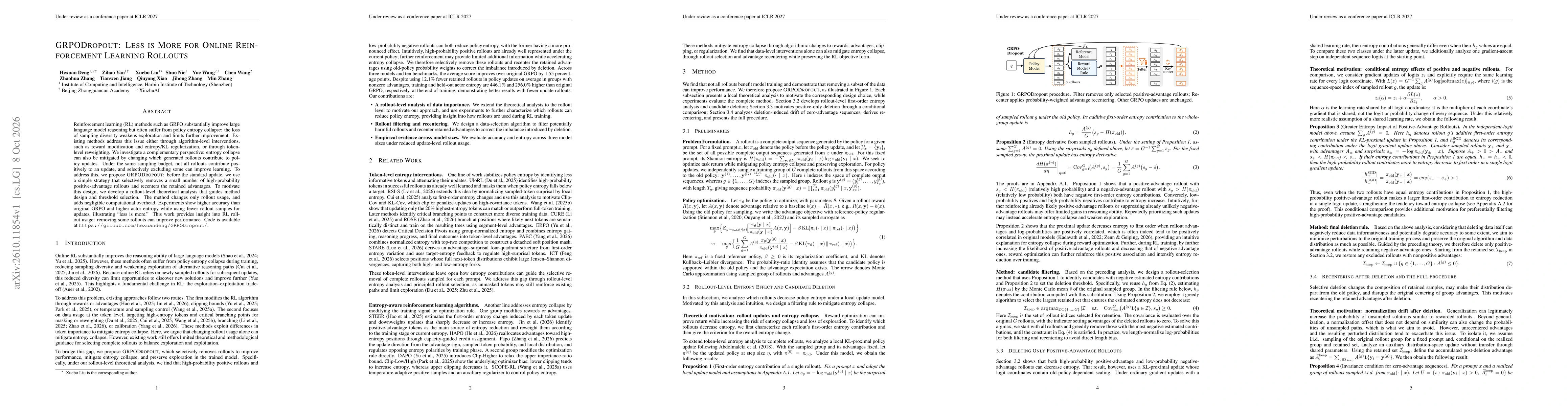 Thumbnail for GRPODropout: Less is More for Online Reinforcement Learning Rollouts