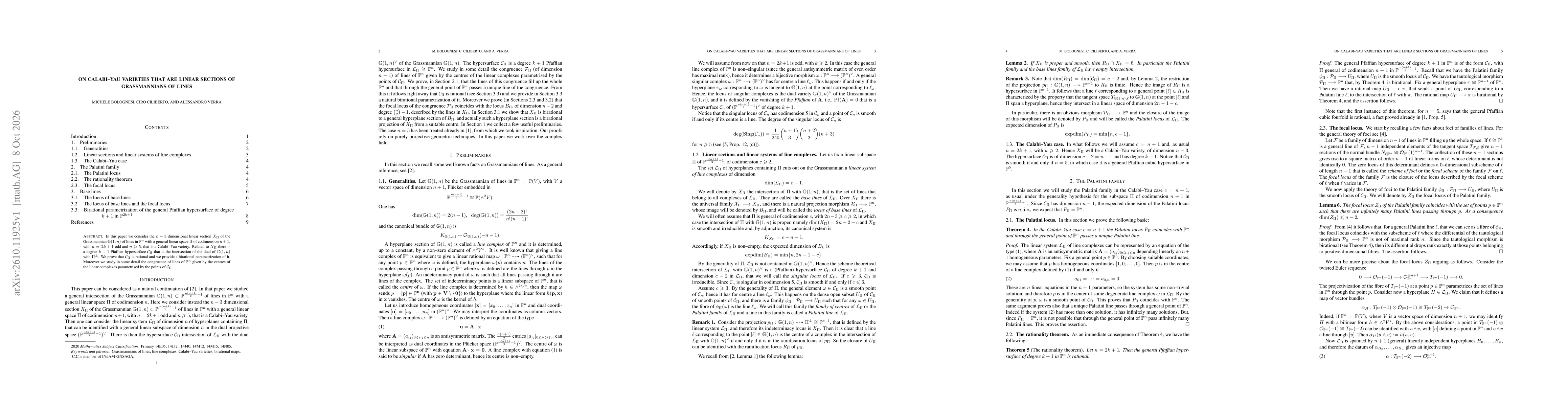 Thumbnail for On Calabi-Yau varieties that are linear sections of Grassmannians of lines