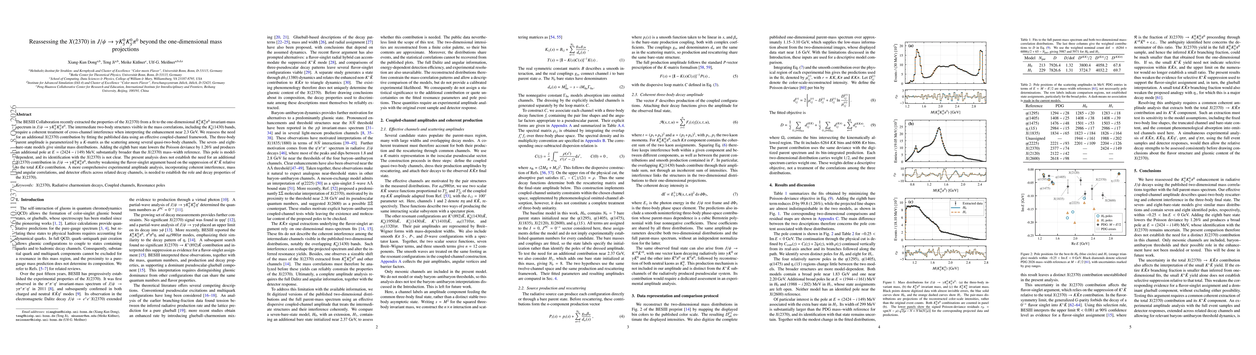 Thumbnail for Reassessing the $X(2370)$ in $J/ψ\toγK_S^0K_S^0π^0$ beyond the one-dimensional mass projections