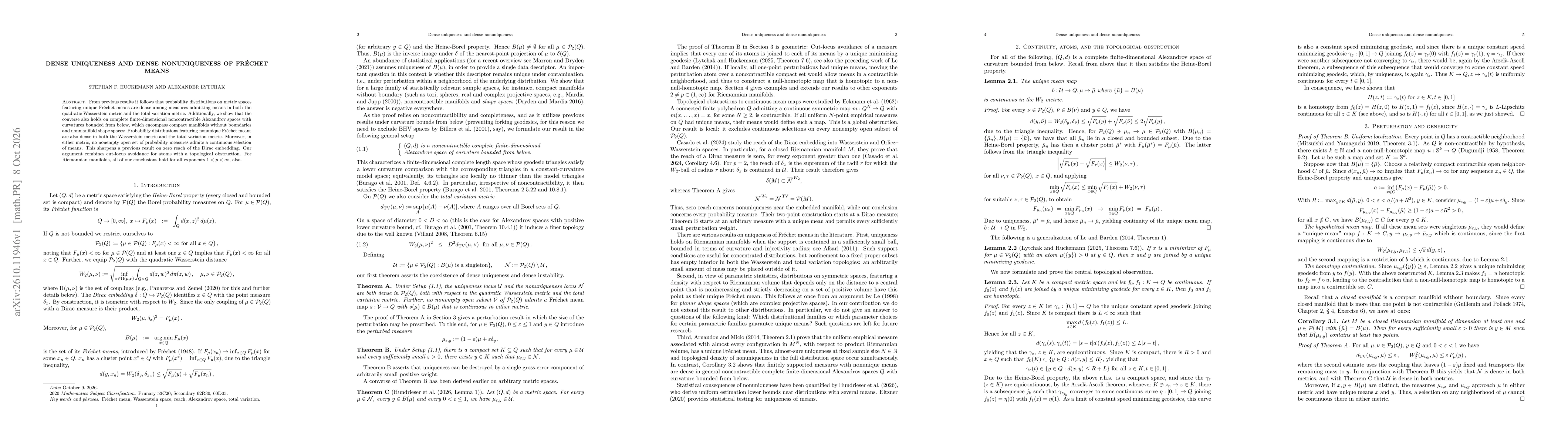 Thumbnail for Dense uniqueness and dense nonuniqueness of Fréchet means