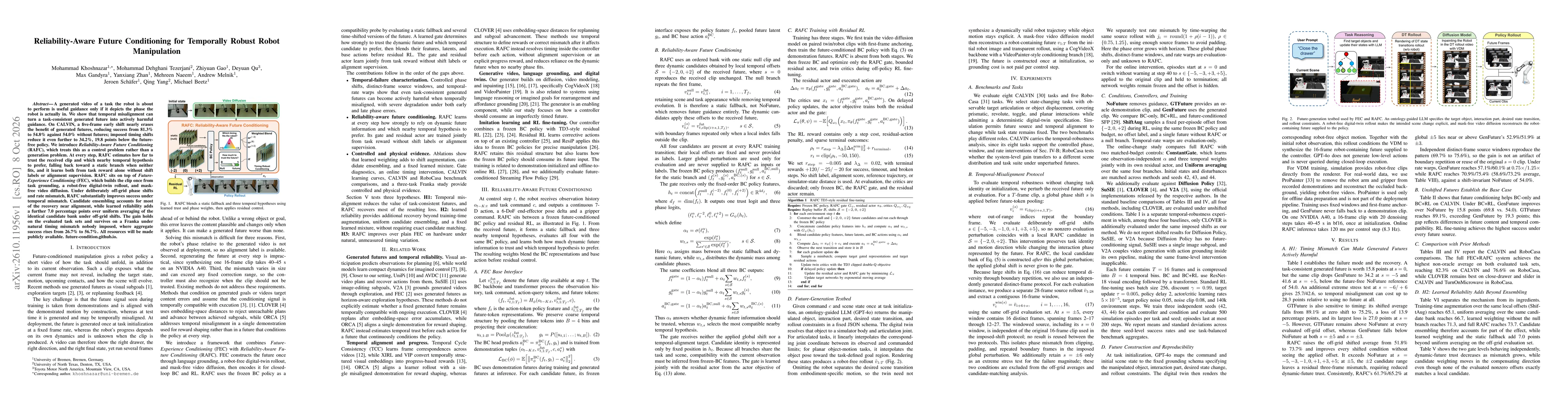 Thumbnail for Reliability-Aware Future Conditioning for Temporally Robust Robot Manipulation