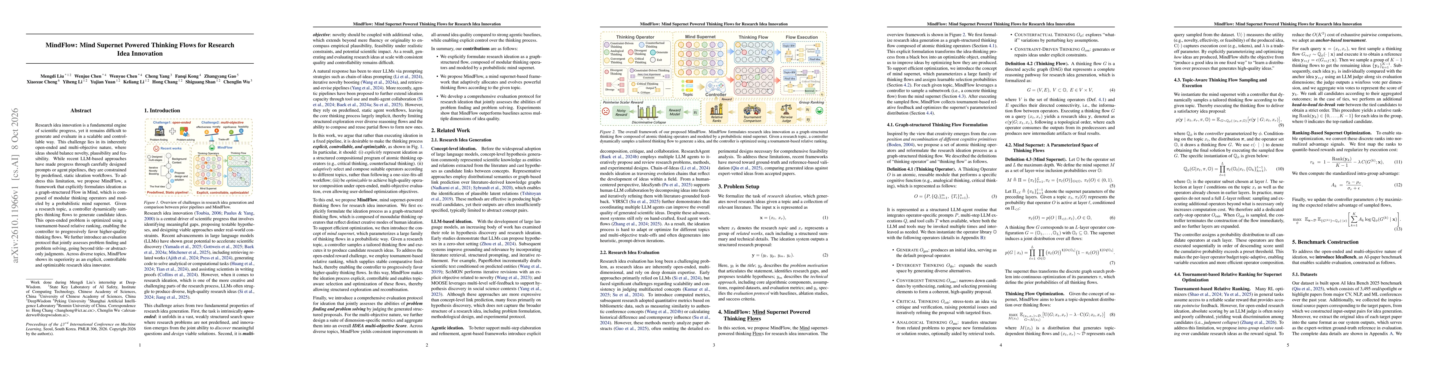 Thumbnail for MindFlow: Mind Supernet Powered Thinking Flows for Research Idea Innovation