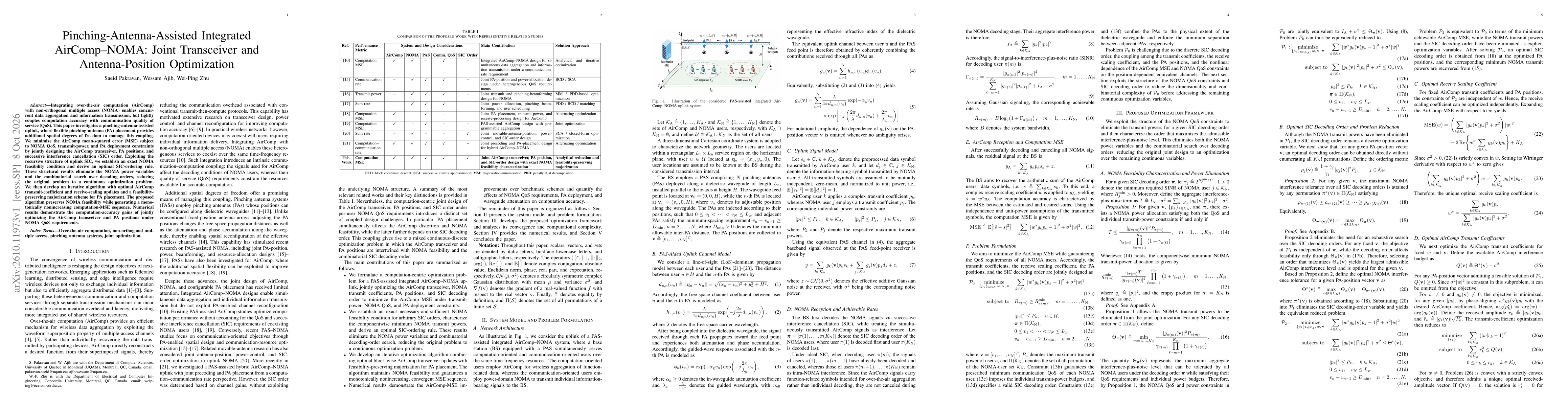 Thumbnail for Pinching-Antenna-Assisted Integrated AirComp-NOMA: Joint Transceiver and Antenna-Position Optimization