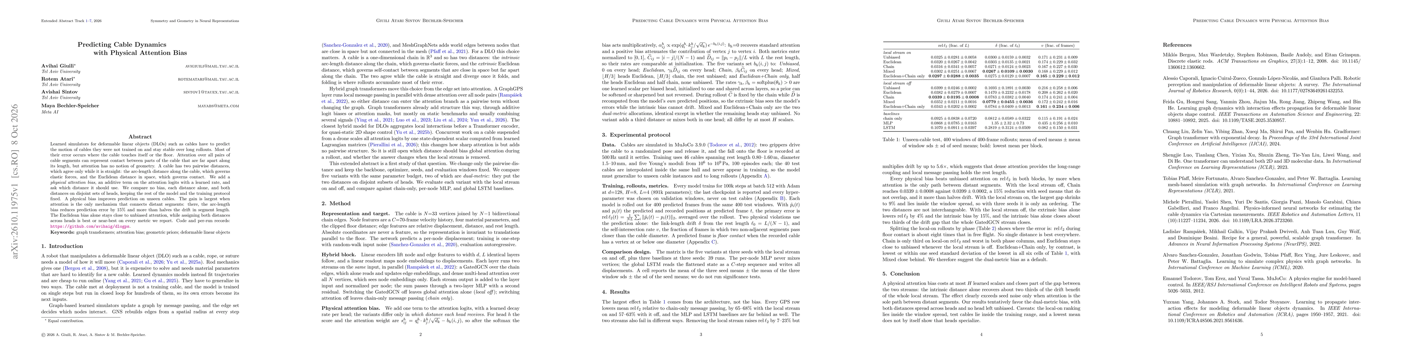 Thumbnail for Predicting Cable Dynamics with Physical Attention Bias