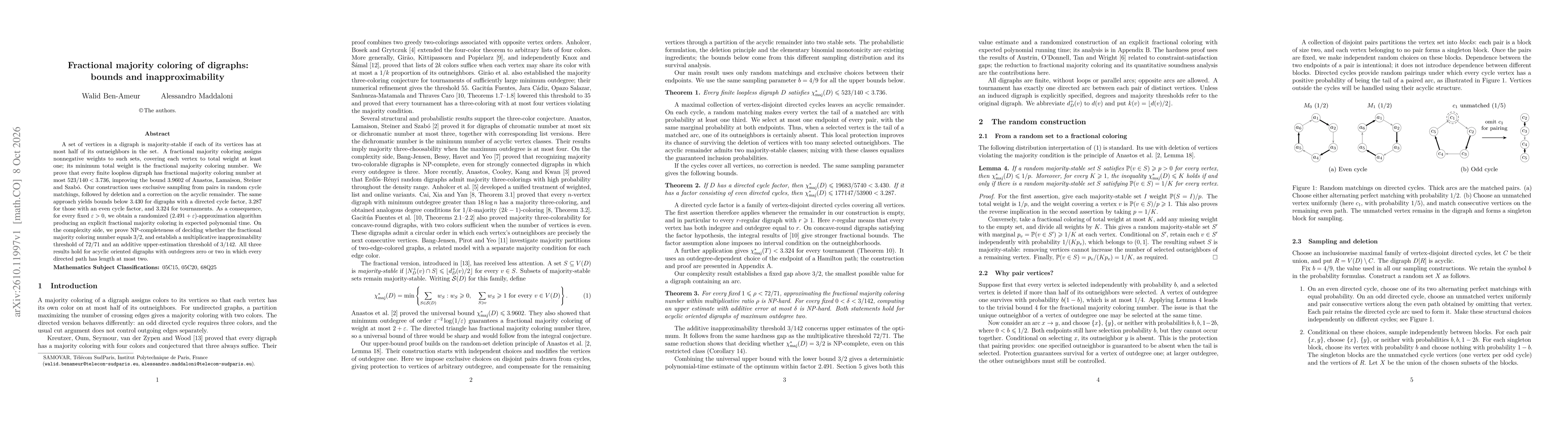 Thumbnail for Fractional majority coloring of digraphs: bounds and inapproximability
