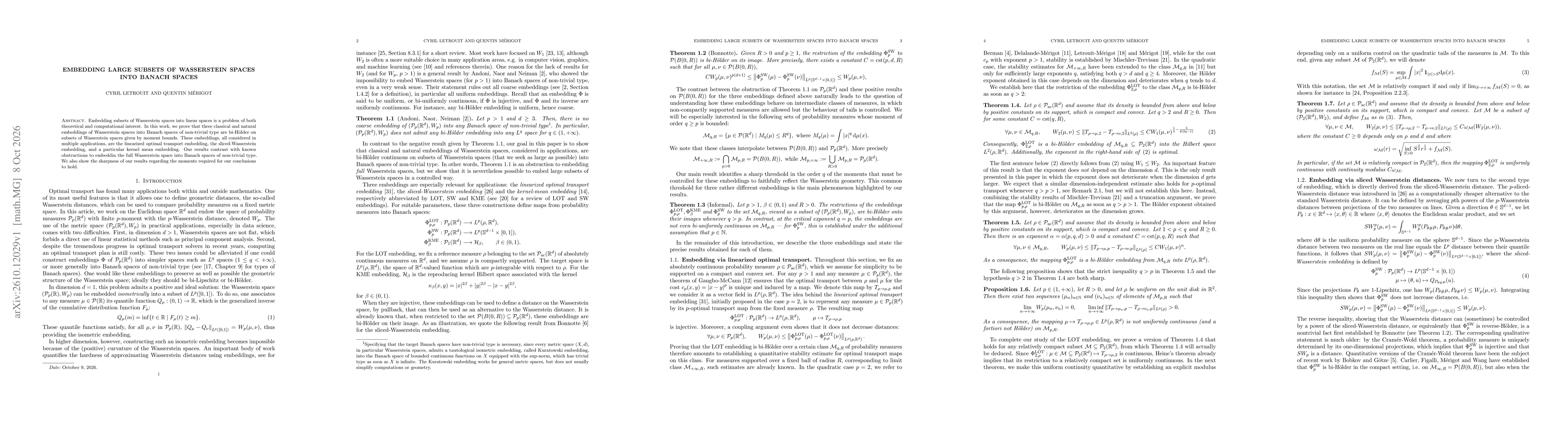 Thumbnail for Embedding large subsets of Wasserstein spaces into Banach spaces
