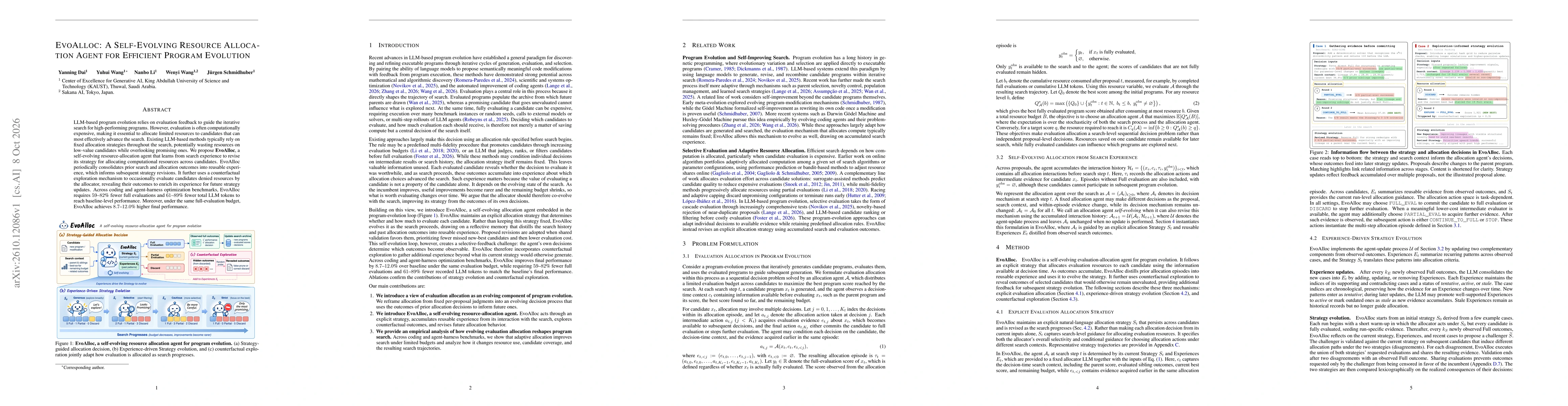 Thumbnail for EvoAlloc: A Self-Evolving Resource Allocation Agent for Efficient Program Evolution