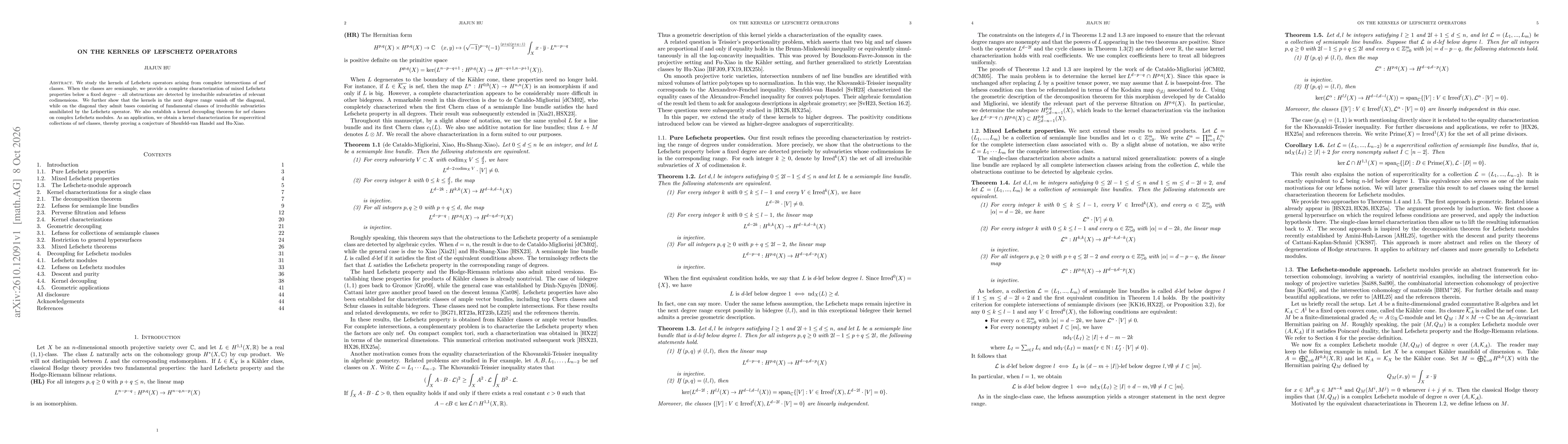 Thumbnail for On the kernels of Lefschetz operators