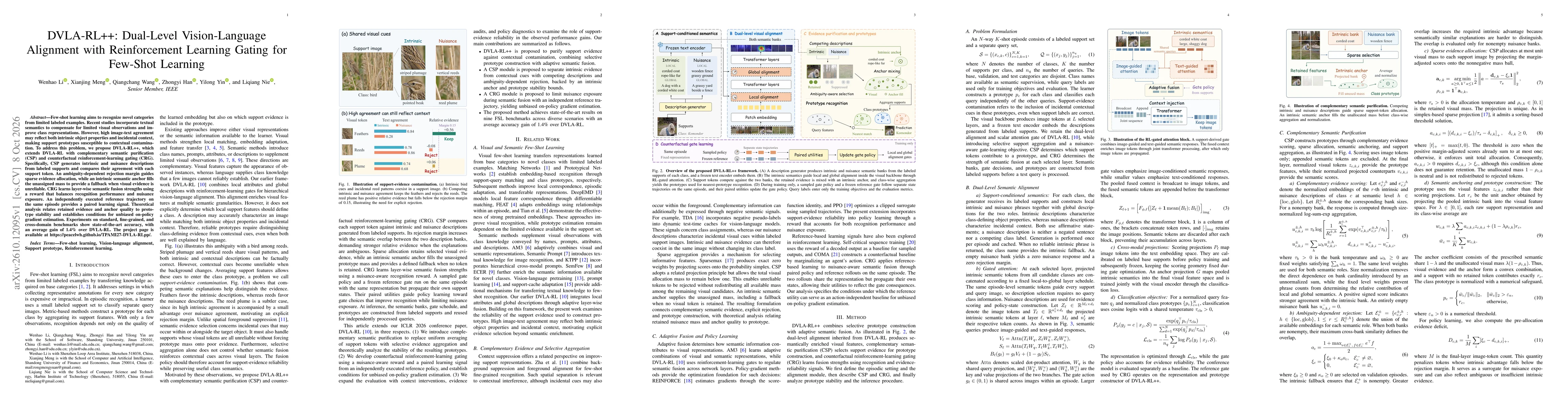 Thumbnail for DVLA-RL++: Dual-Level Vision-Language Alignment with Reinforcement Learning Gating for Few-Shot Learning
