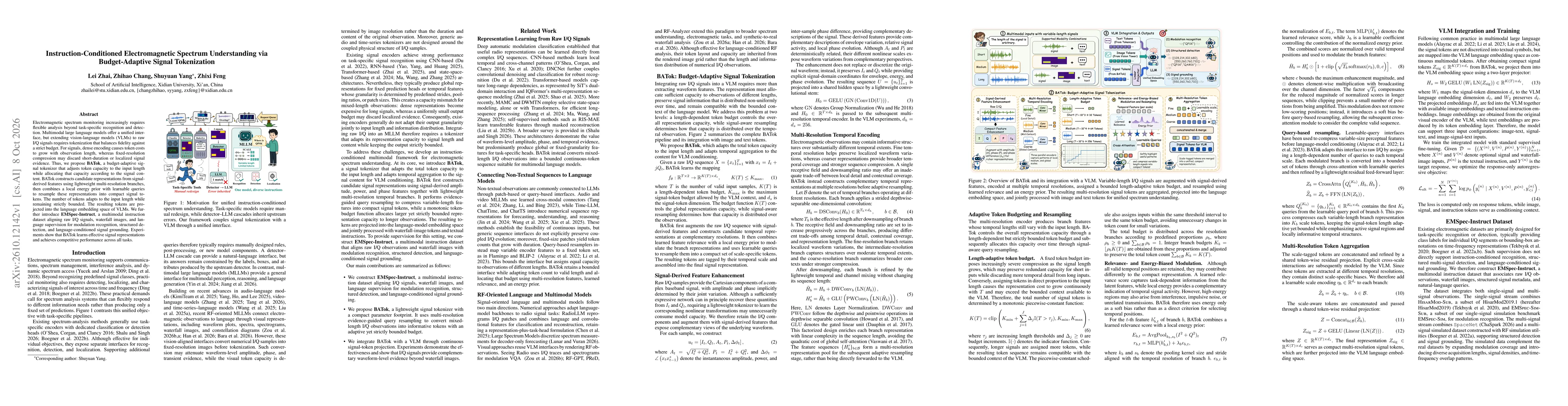 Thumbnail for Instruction-Conditioned Electromagnetic Spectrum Understanding via Budget-Adaptive Signal Tokenization