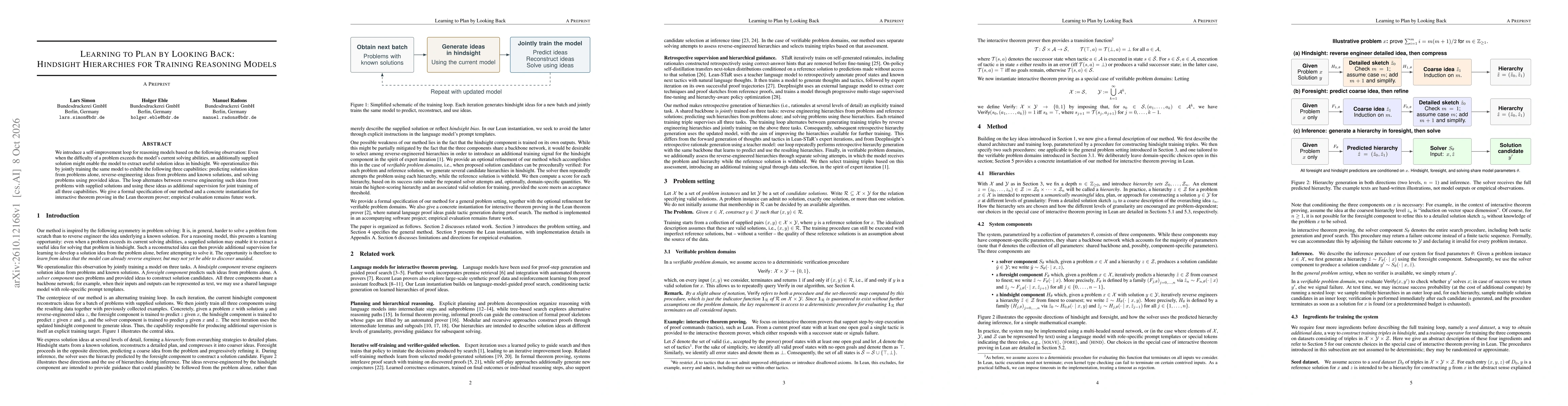 Thumbnail for Learning to Plan by Looking Back: Hindsight Hierarchies for Training Reasoning Models
