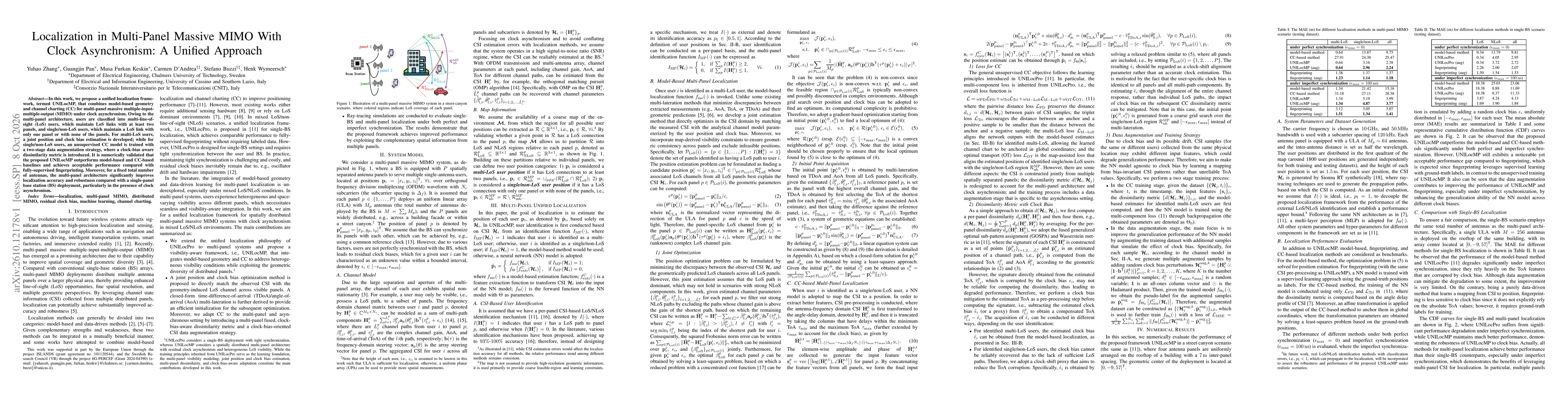 Thumbnail for Localization in Multi-Panel Massive MIMO With Clock Asynchronism: A Unified Approach
