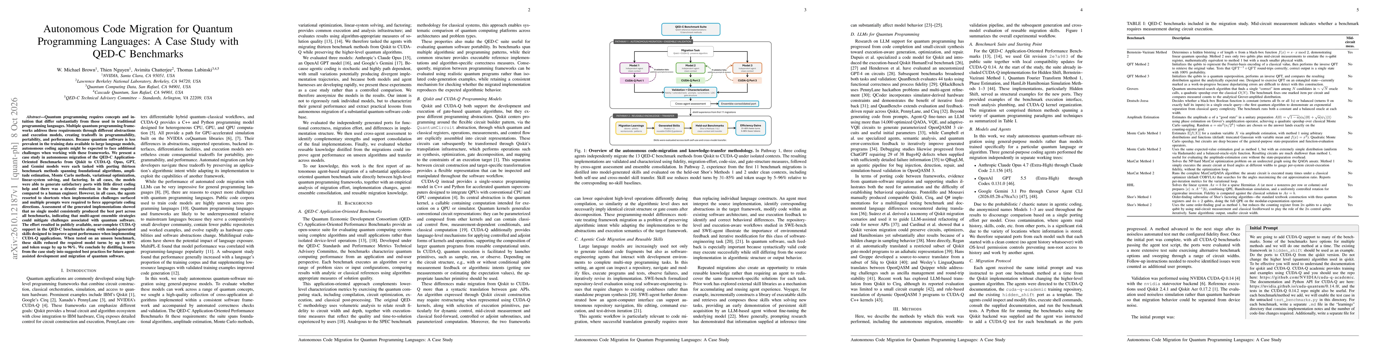 Thumbnail for Autonomous Code Migration for Quantum Programming Languages: A Case Study with QED-C Benchmarks