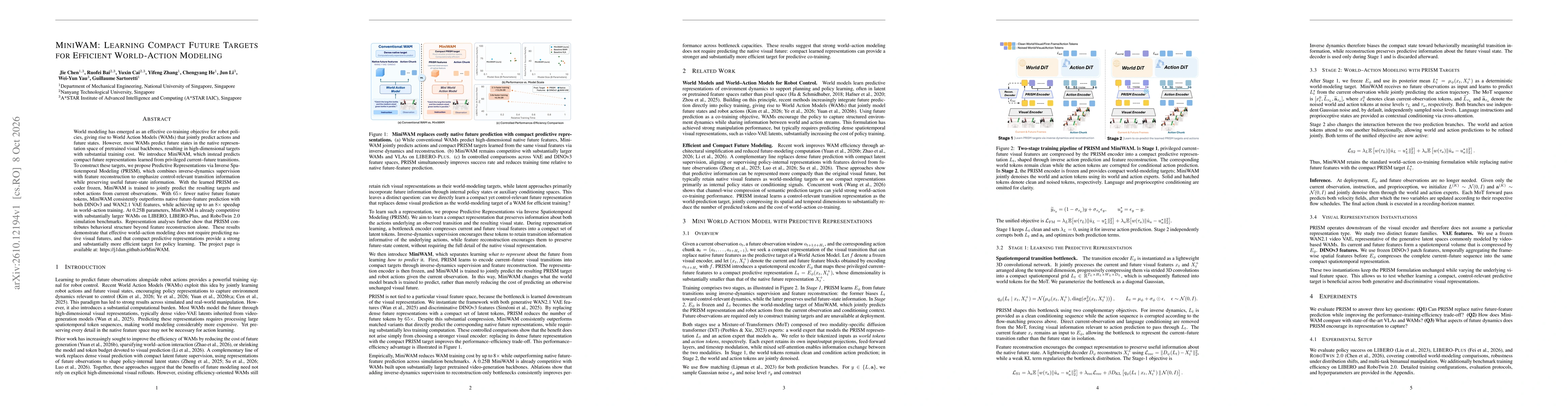 Thumbnail for MiniWAM: Learning Compact Future Targets for Efficient World-Action Modeling