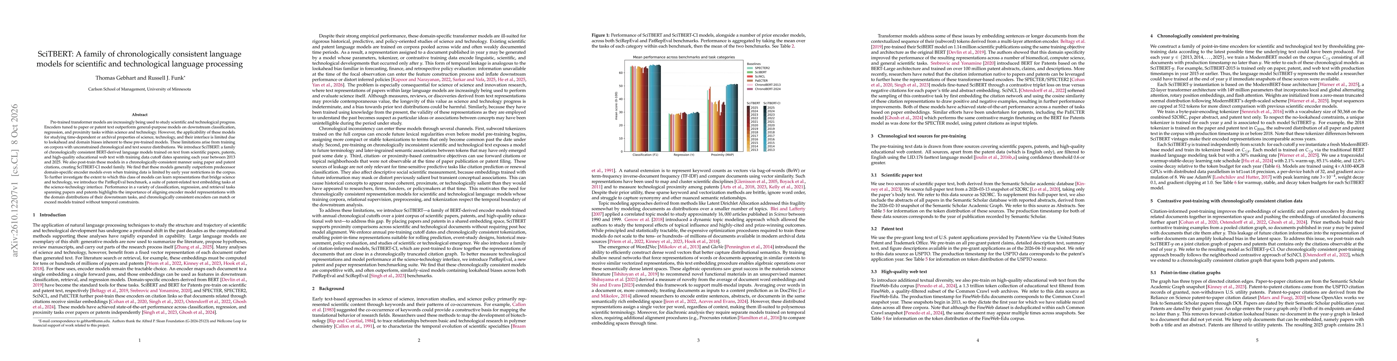 Thumbnail for SciTBERT: A family of chronologically consistent language models for scientific and technological language processing