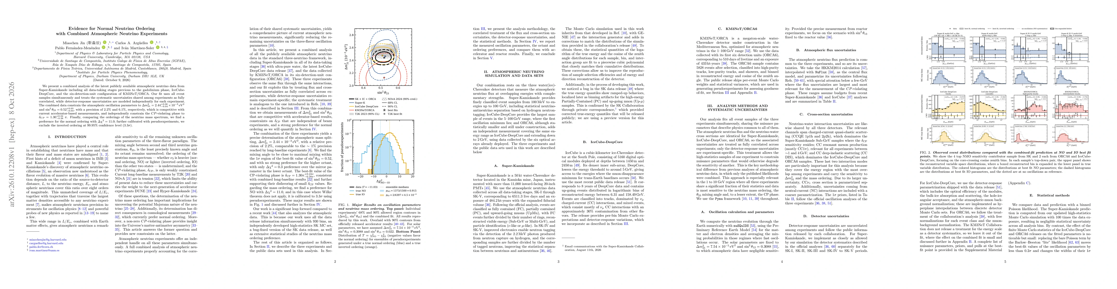 Thumbnail for Evidence for Normal Neutrino Ordering with Combined Atmospheric Neutrino Experiments