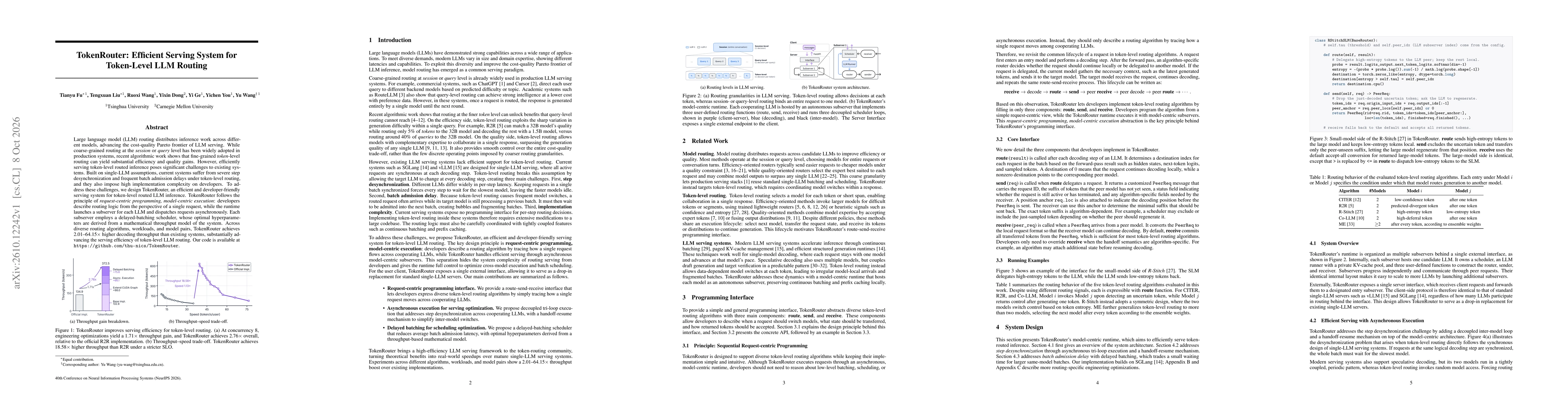 Thumbnail for TokenRouter: Efficient Serving System for Token-Level LLM Routing