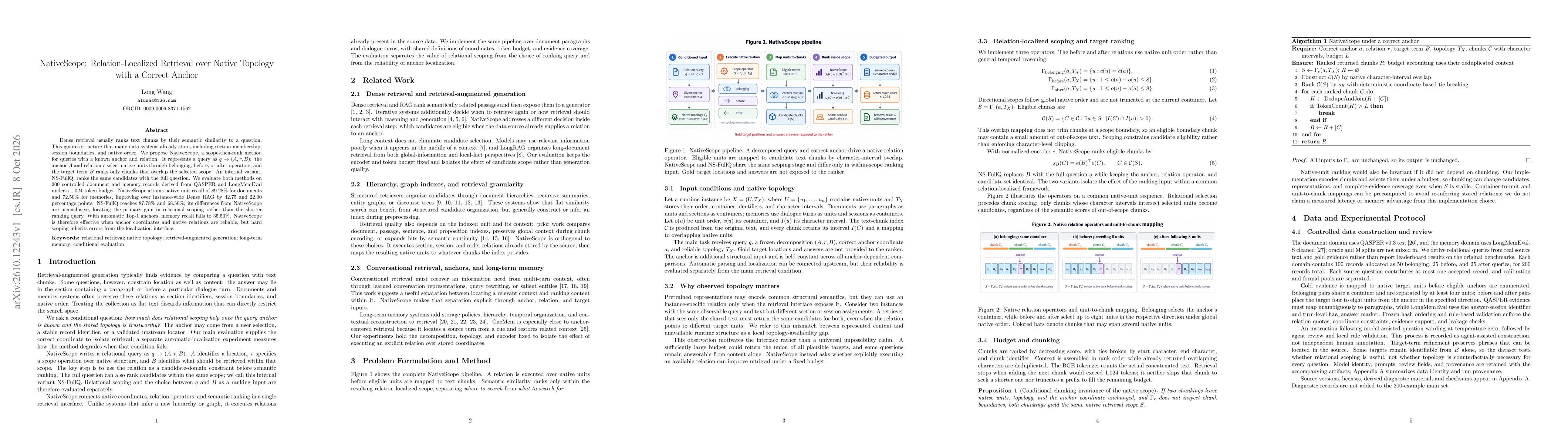 Thumbnail for NativeScope: Relation-Localized Retrieval over Native Topology with a Correct Anchor