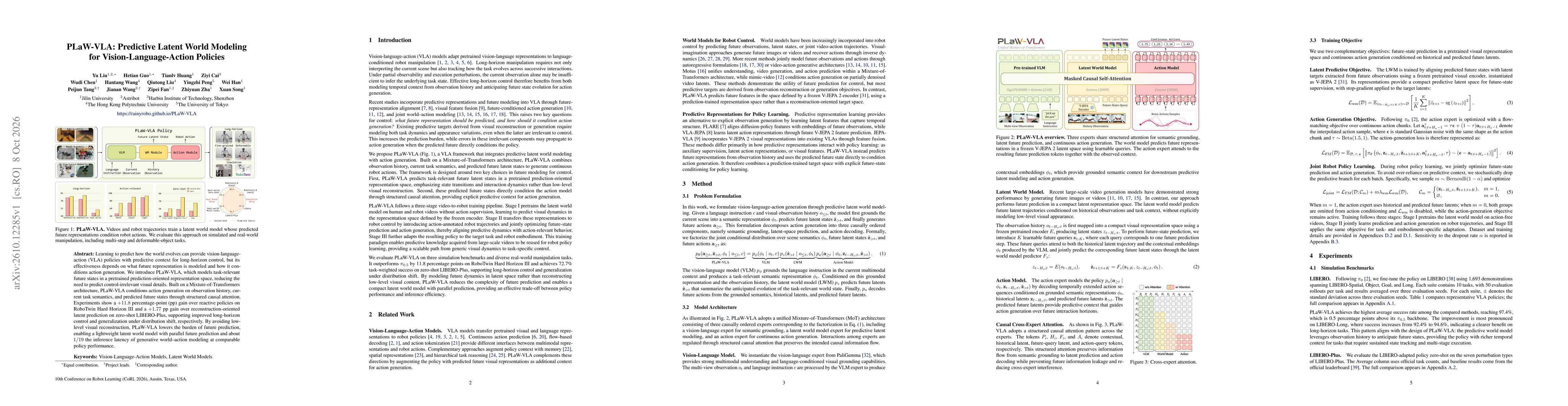 Thumbnail for PLaW-VLA: Predictive Latent World Modeling for Vision-Language-Action Policies