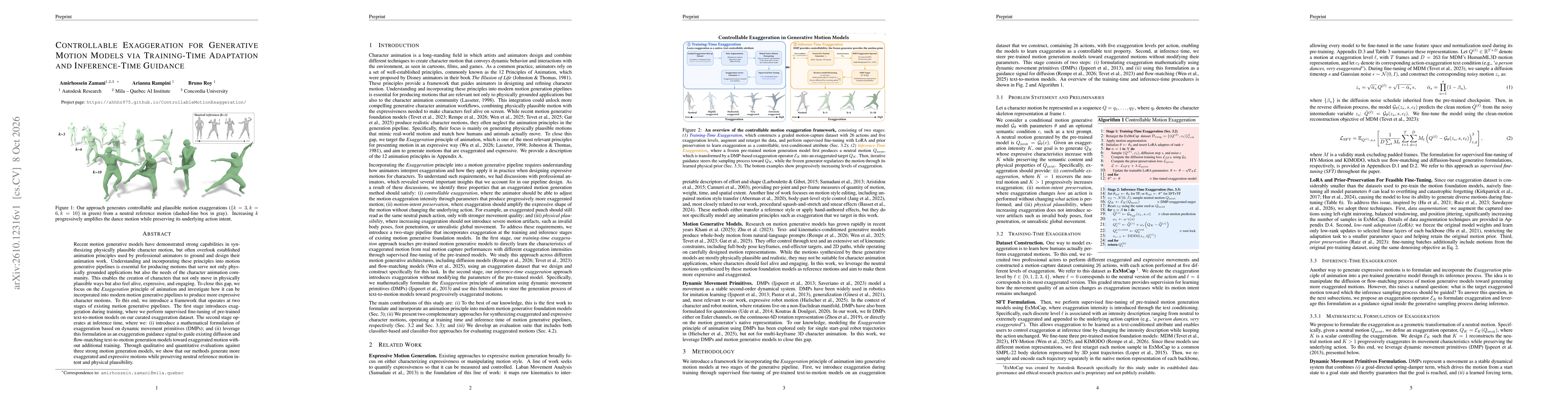 Thumbnail for Controllable Exaggeration for Generative Motion Models via Training-Time Adaptation and Inference-Time Guidance