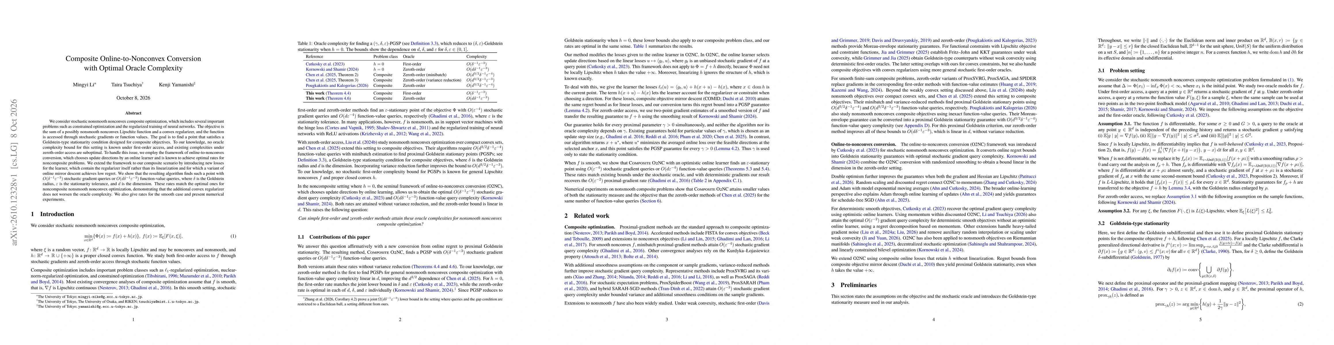 Thumbnail for Composite Online-to-Nonconvex Conversion with Optimal Oracle Complexity