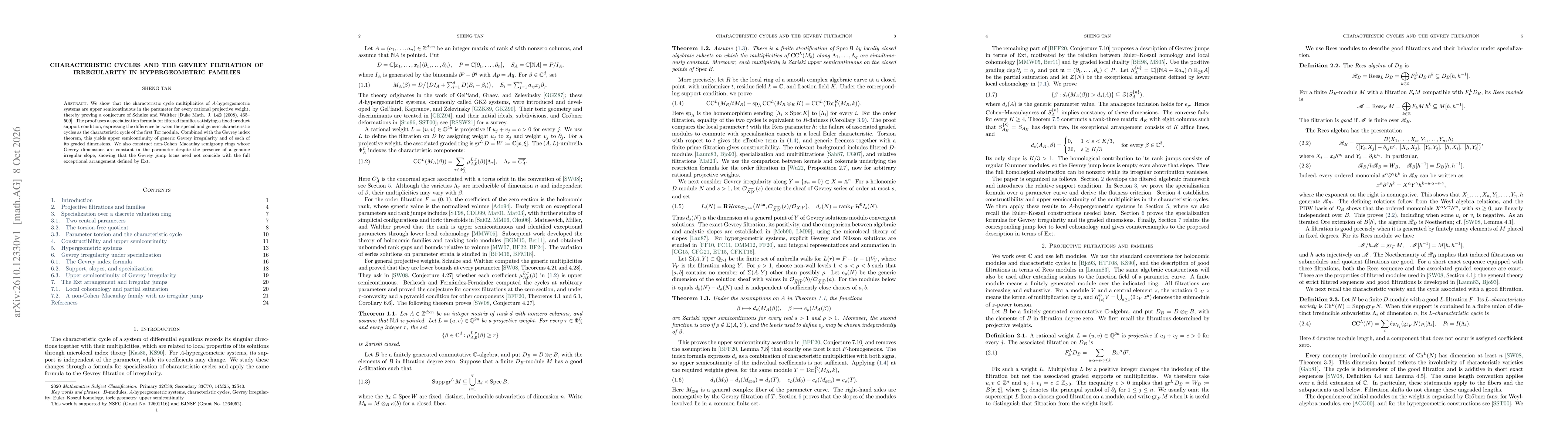 Thumbnail for Characteristic cycles and the Gevrey filtration of irregularity in hypergeometric families