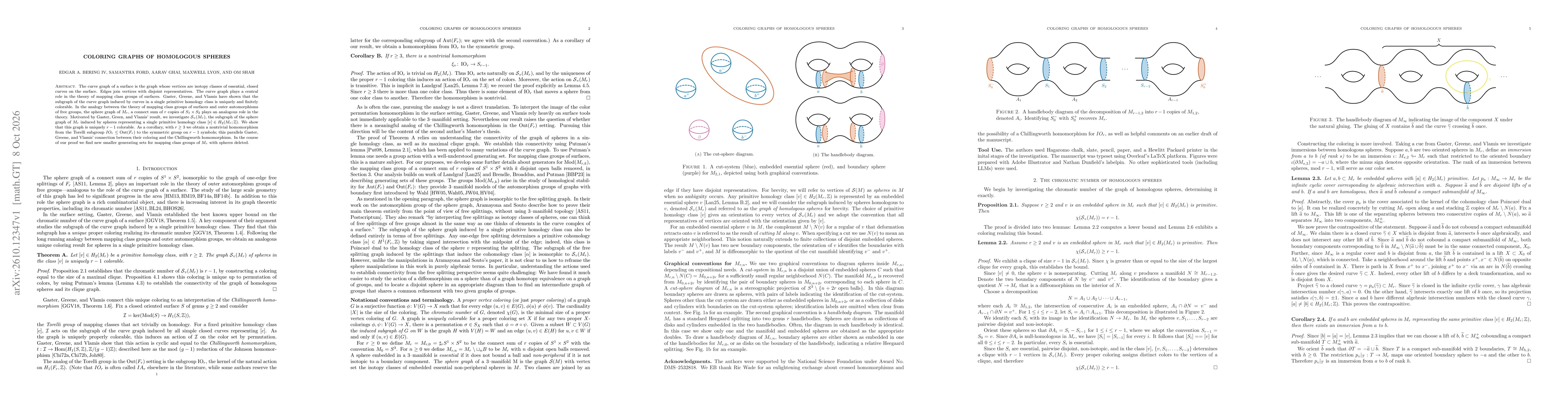 Thumbnail for Coloring graphs of homologous spheres