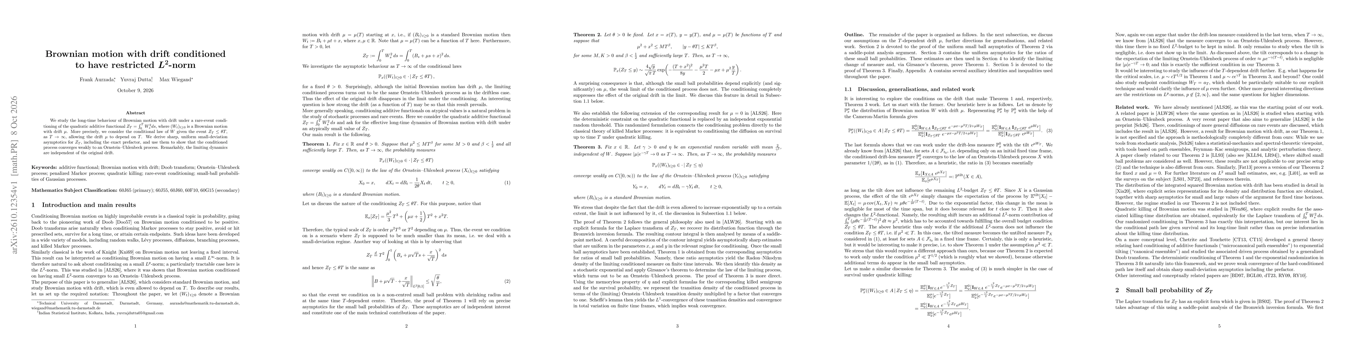 Thumbnail for Brownian motion with drift conditioned to have restricted $L^2$-norm