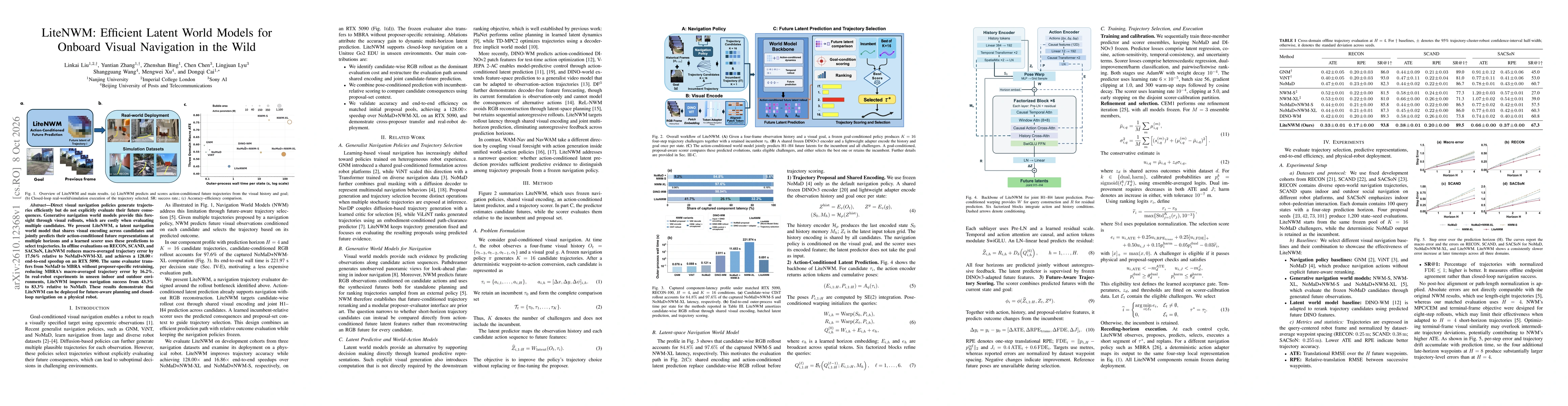 Thumbnail for LiteNWM: Efficient Latent World Models for Onboard Visual Navigation in the Wild