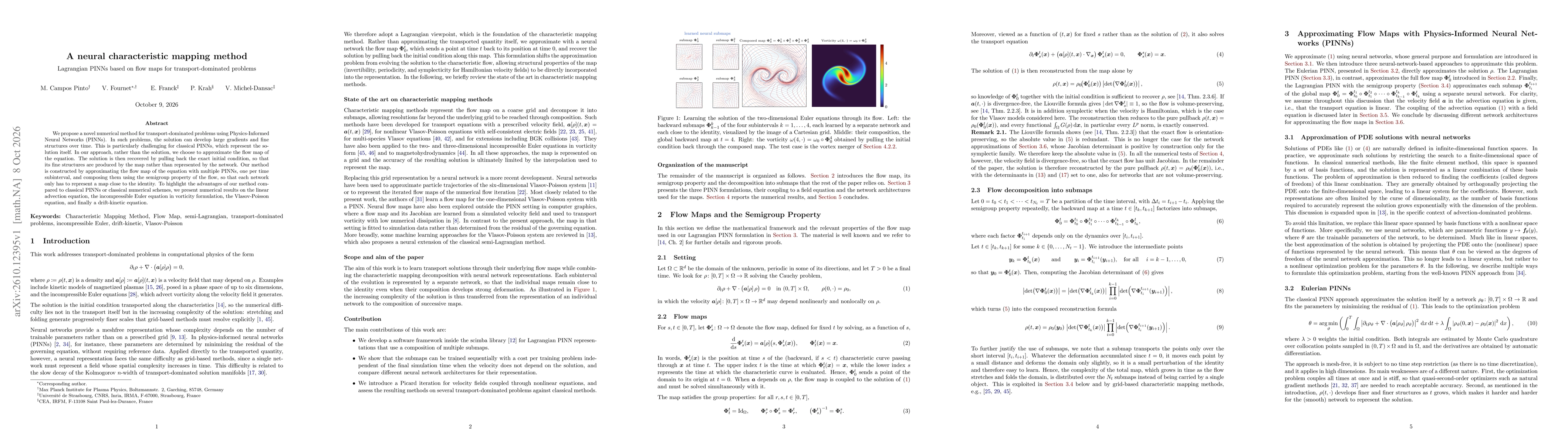 Thumbnail for A neural characteristic mapping method: Lagrangian PINNs based on flow maps for transport-dominated problems