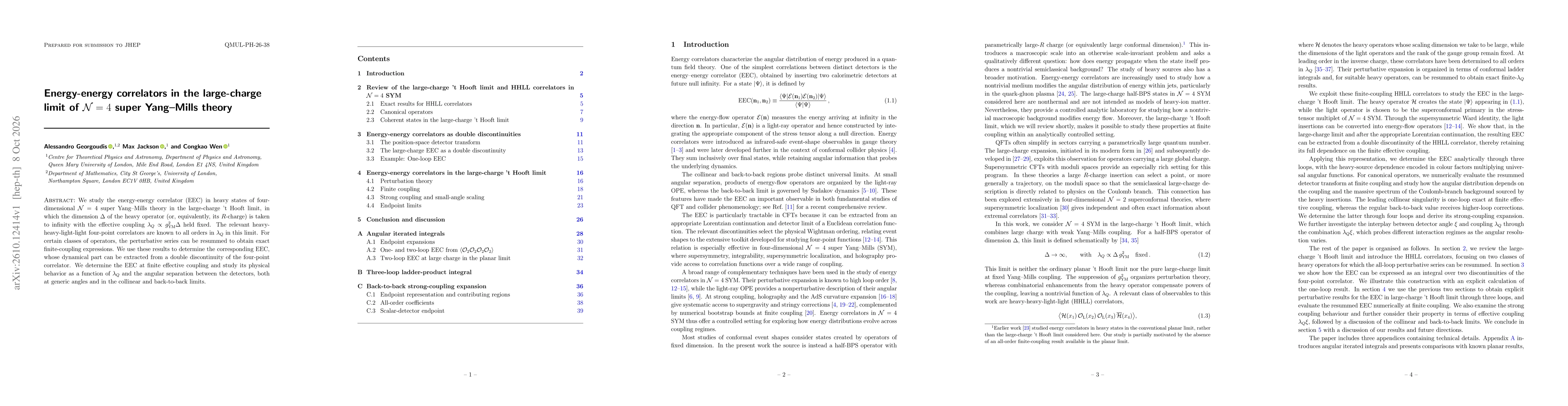 Thumbnail for Energy-energy correlators in the large-charge limit of $\mathcal{N}=4$ super Yang-Mills theory