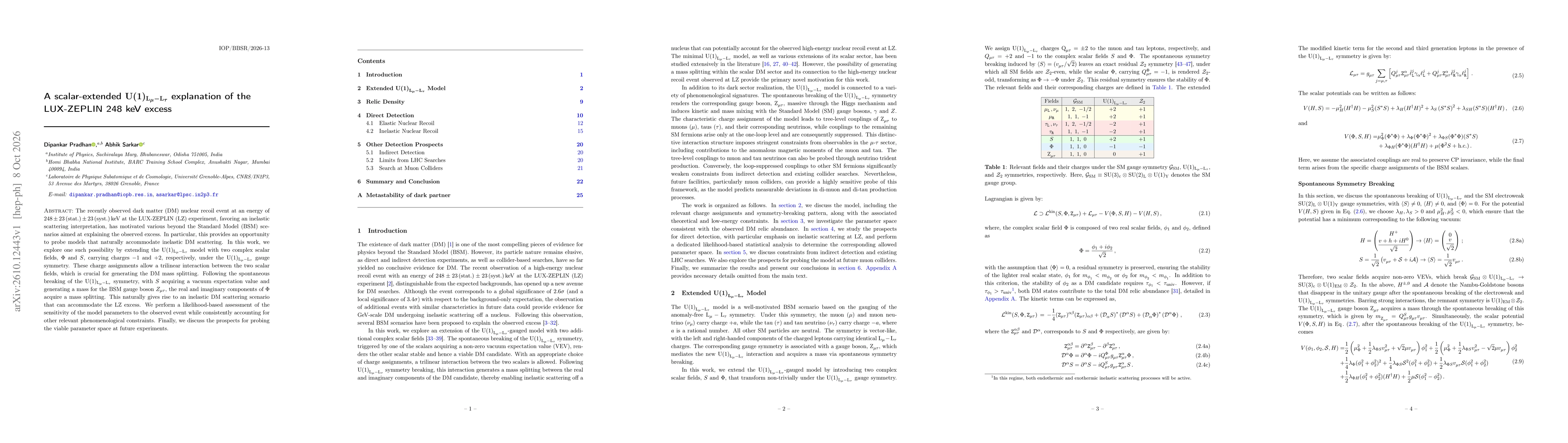 Thumbnail for A scalar-extended ${\rm U(1)_{L_μ-L_τ}}$ explanation of the LUX-ZEPLIN 248 keV excess