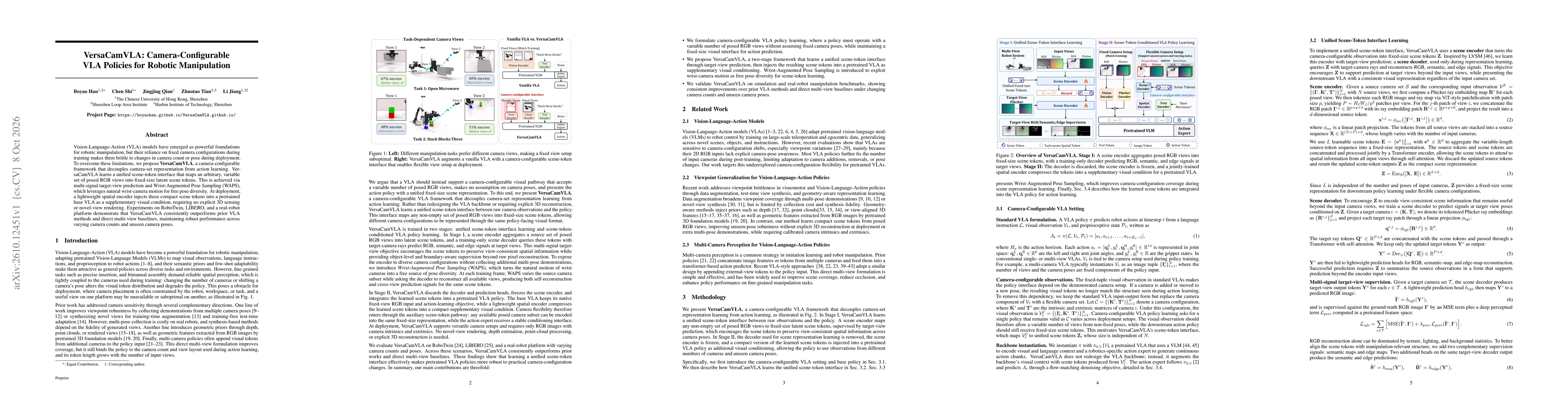 Thumbnail for VersaCamVLA: Camera-Configurable VLA Policies for Robotic Manipulation