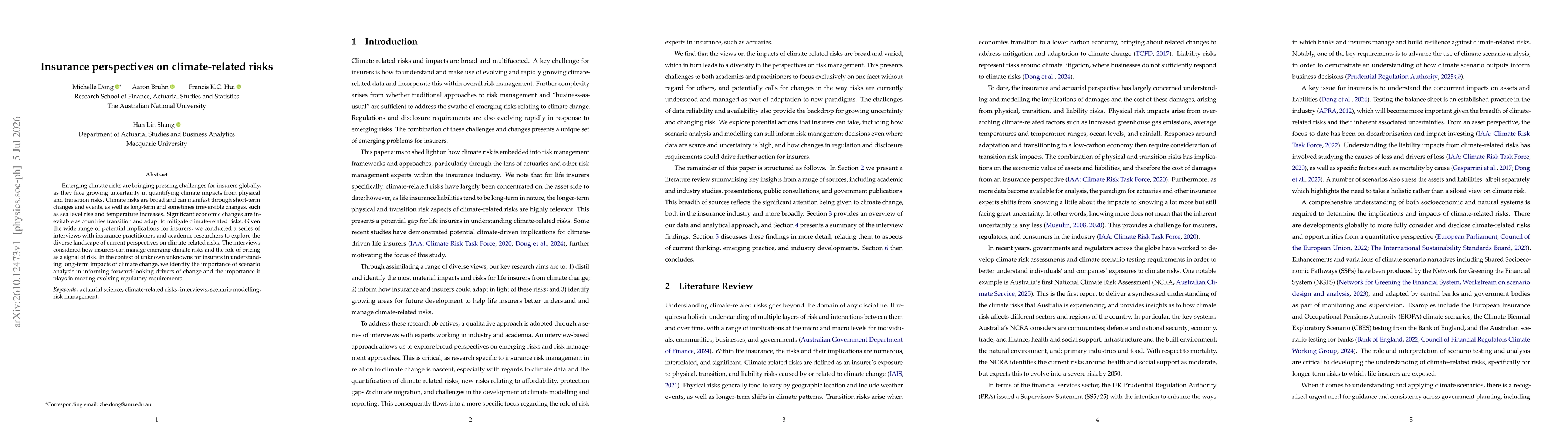 Thumbnail for Insurance perspectives on climate-related risks