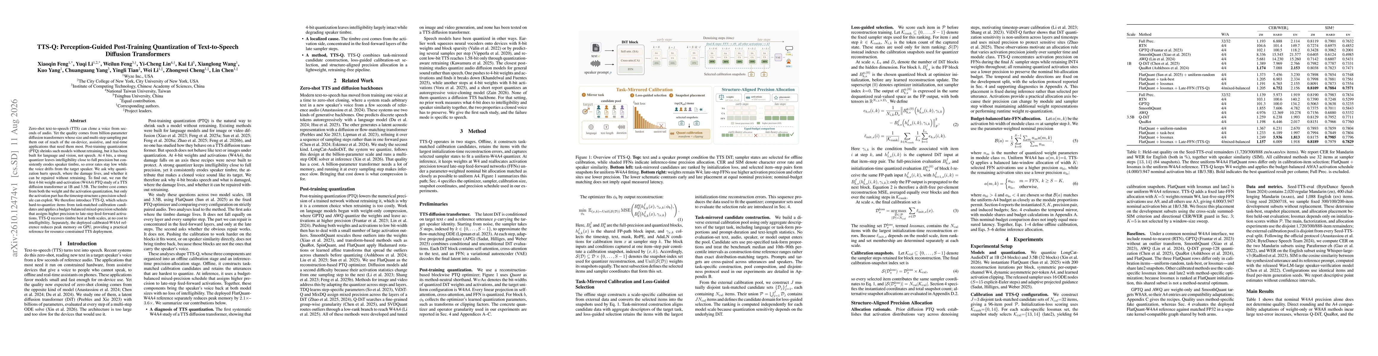 Thumbnail for TTS-Q: Perception-Guided Post-Training Quantization of Text-to-Speech Diffusion Transformers