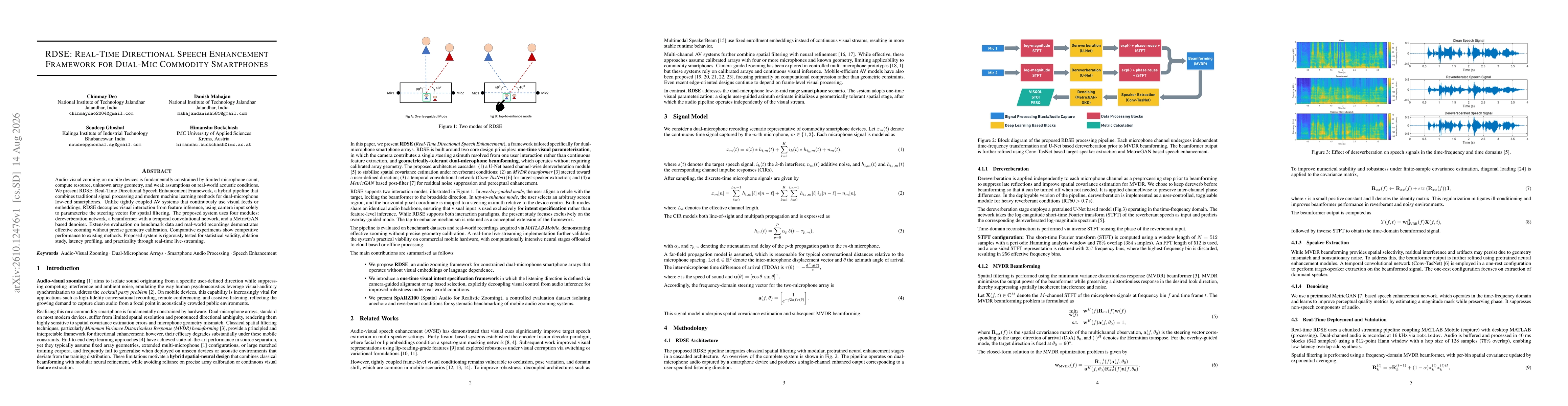 Thumbnail for RDSE: Real-Time Directional Speech Enhancement Framework for Dual-Mic Commodity Smartphones