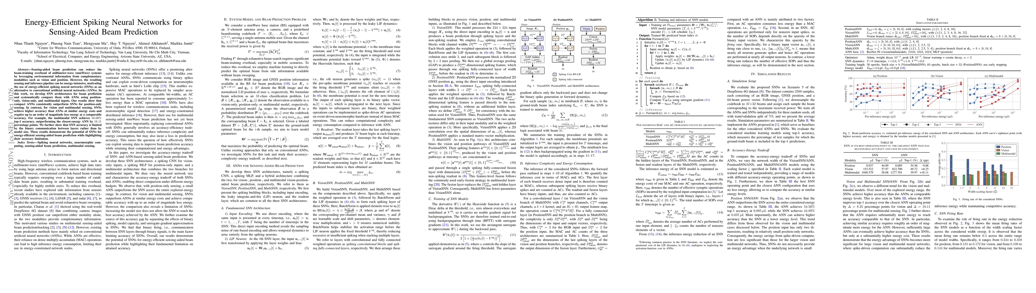 Thumbnail for Energy-Efficient Spiking Neural Networks for Sensing-Aided Beam Prediction