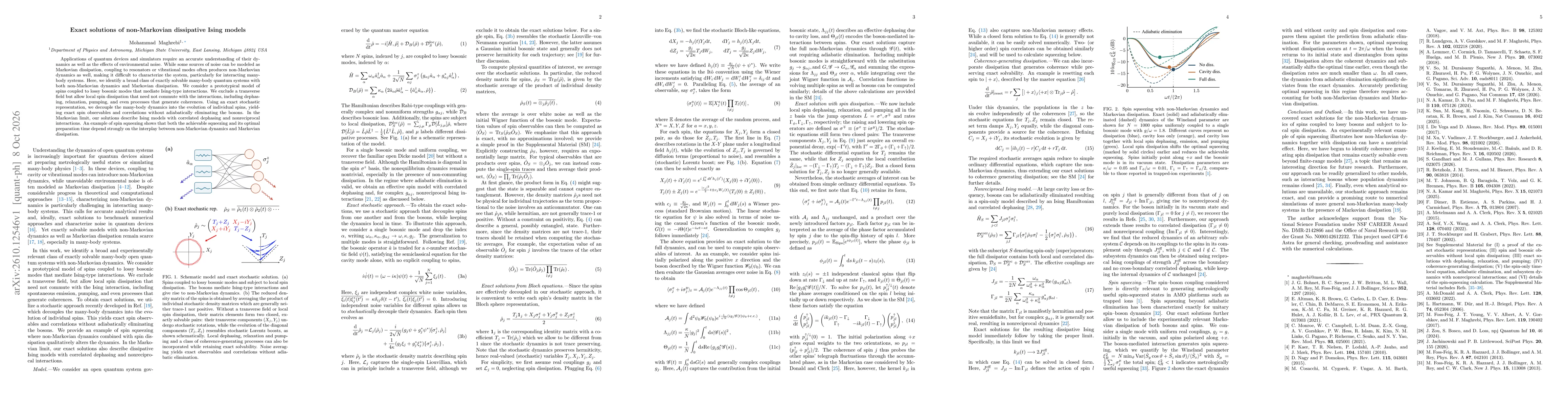 Thumbnail for Exact solutions of non-Markovian dissipative Ising models