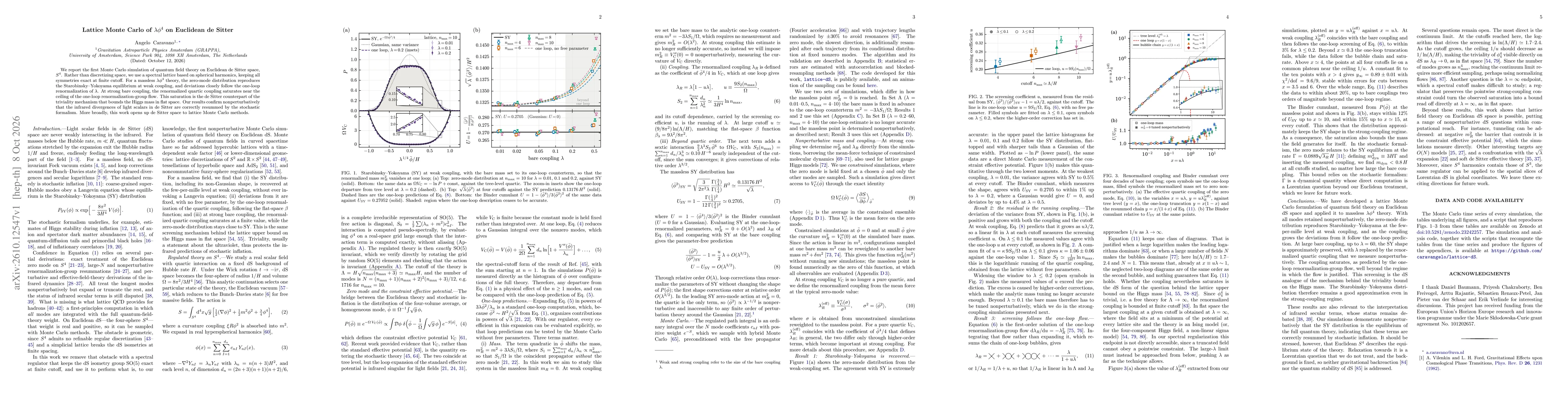 Thumbnail for Lattice Monte Carlo of $λφ^4$ on Euclidean de Sitter