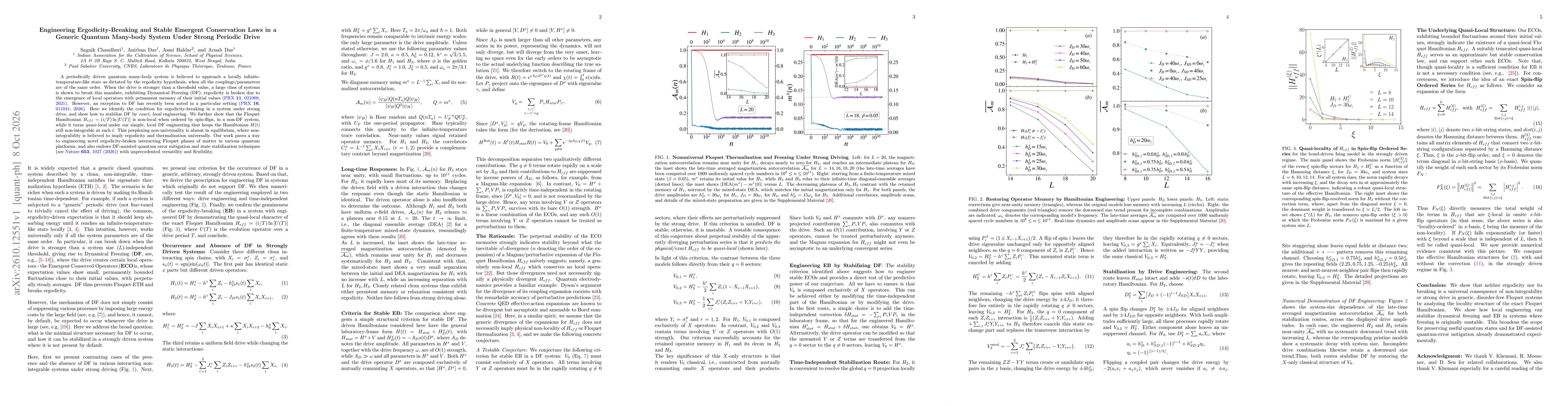 Thumbnail for Engineering Ergodicity-Breaking and Stable Emergent Conservation Laws in a Generic Quantum Many-body System Under Strong Periodic Drive