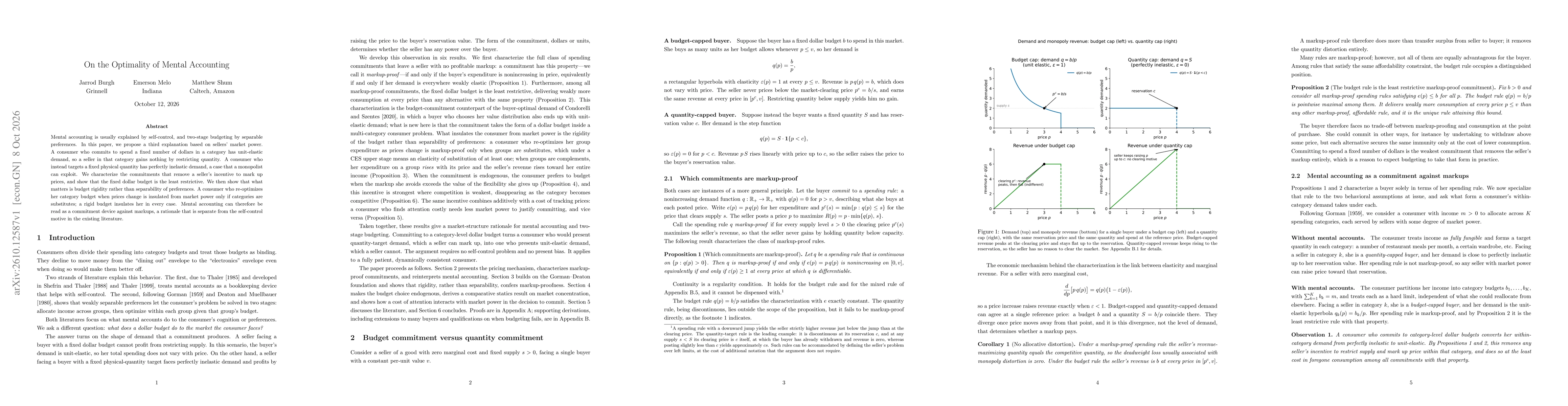 Thumbnail for On the Optimality of Mental Accounting