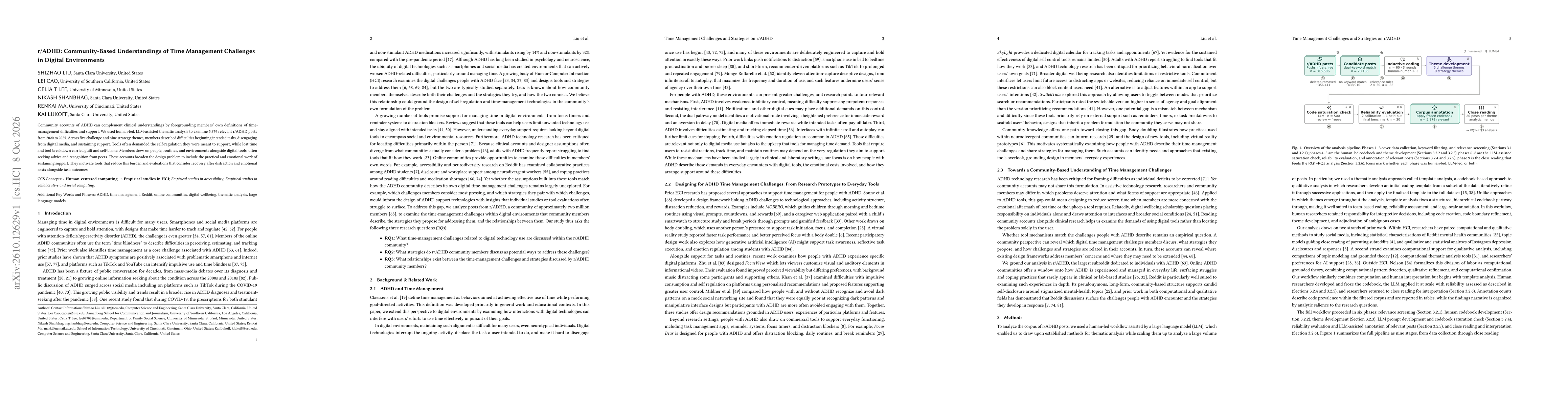 Thumbnail for r/ADHD: Community-Based Understandings of Time Management Challenges in Digital Environments