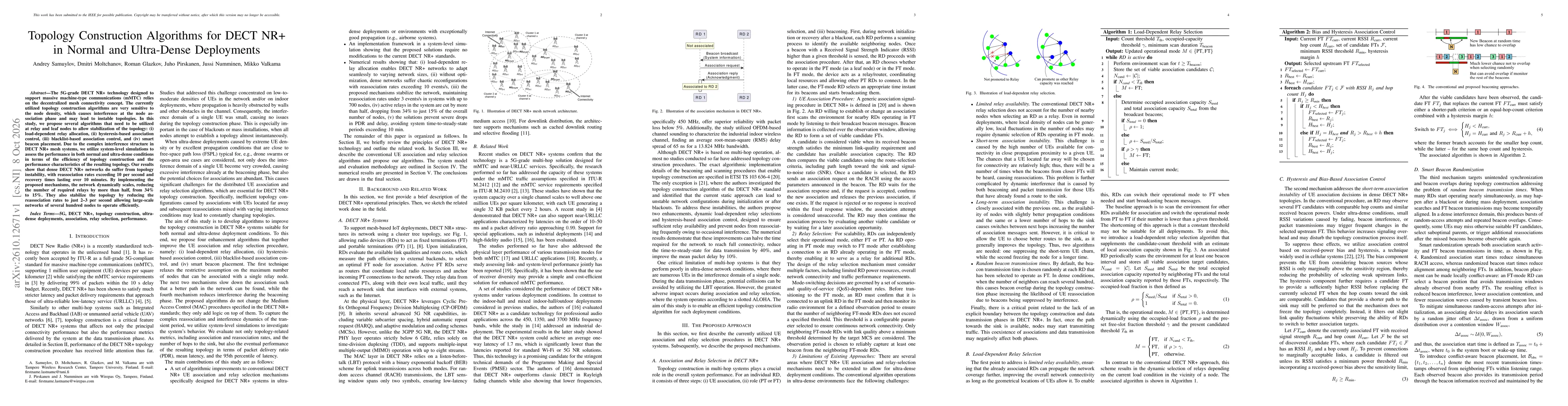 Thumbnail for Topology Construction Algorithms for DECT NR+ in Normal and Ultra-Dense Deployments