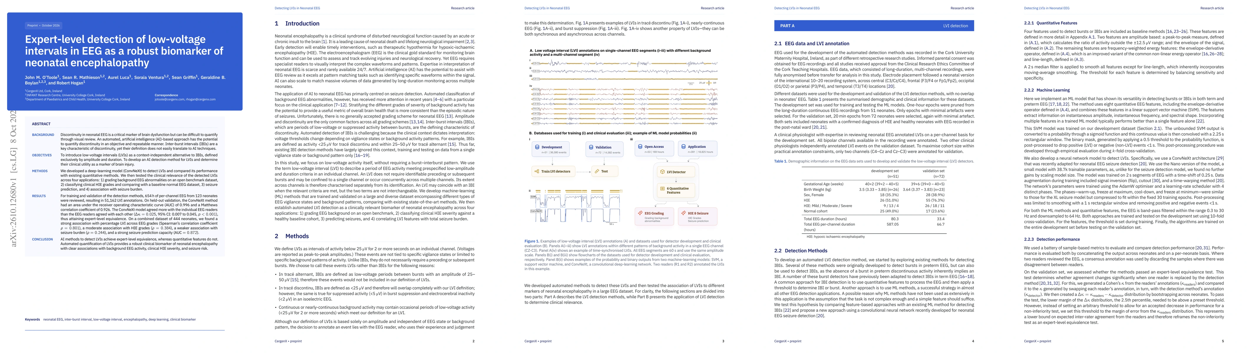 Thumbnail for Expert-level detection of low-voltage intervals in EEG as a robust biomarker of neonatal encephalopathy