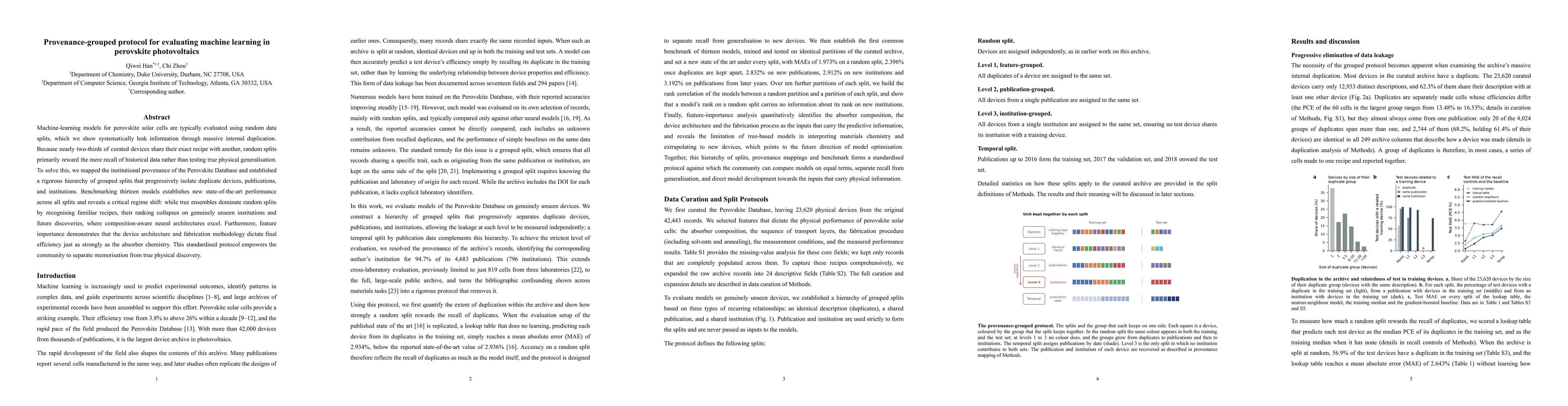 Thumbnail for Provenance-grouped protocol for evaluating machine learning in perovskite photovoltaics