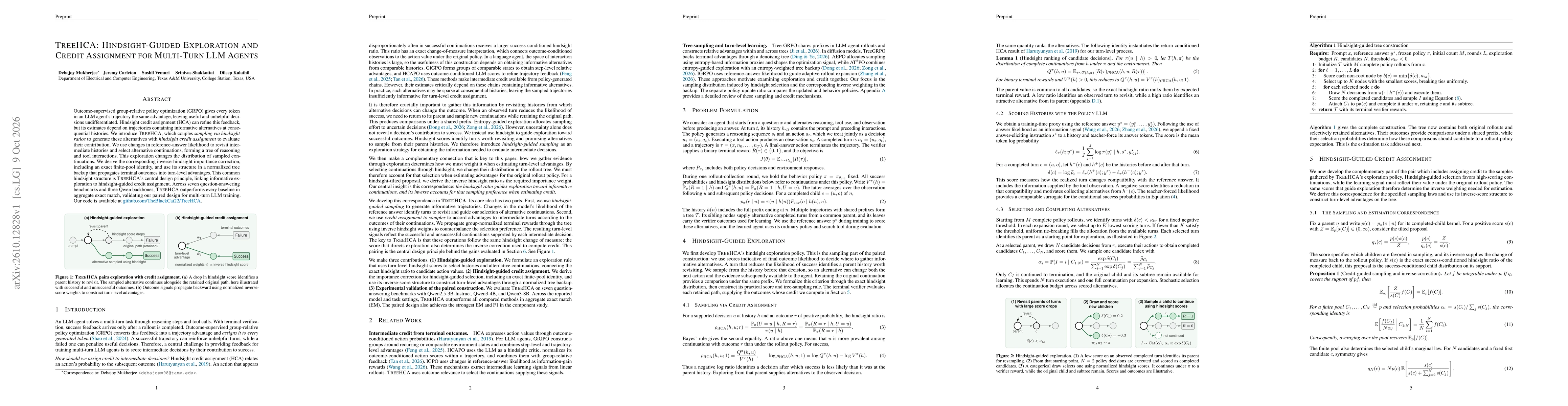 Thumbnail for TreeHCA: Hindsight-Guided Exploration and Credit Assignment for Multi-Turn LLM Agents