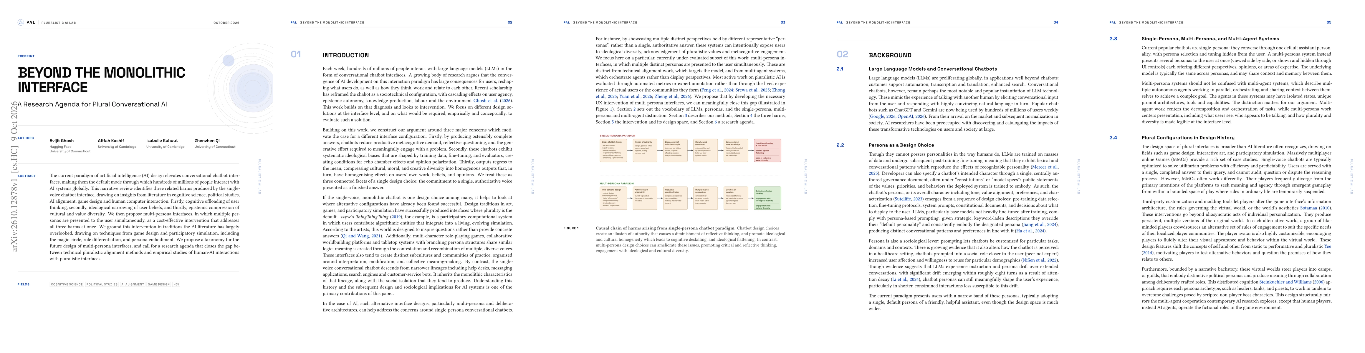 Thumbnail for Beyond the Monolithic Interface: A Research Agenda for Plural Conversational AI