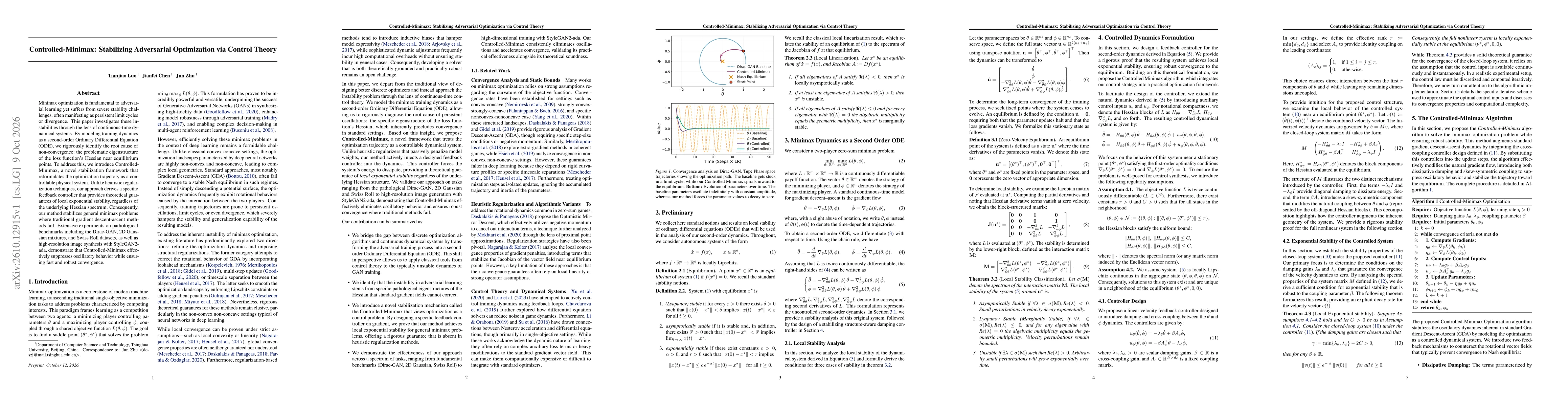 Thumbnail for Controlled-Minimax: Stabilizing Adversarial Optimization via Control Theory